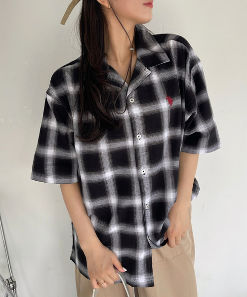 「U.S. POLO ASSN.」 半袖シャツ L ホワイト レディース_画像5