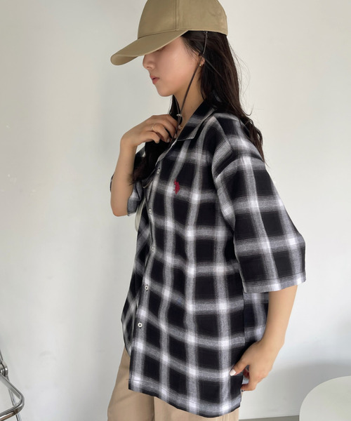 「U.S. POLO ASSN.」 半袖シャツ L ホワイト レディース_画像8