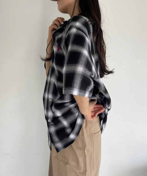 「U.S. POLO ASSN.」 半袖シャツ L ホワイト レディース_画像9