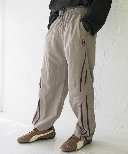Beno（ビーノ） ワイドパンツ パンツ ナイロンライントラックパンツ