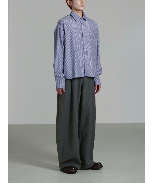 ♥︎ストライプ トップス♥︎ Chikashitsu+（チカシツプラス） シャツ 「Chikashitsu +」cropped