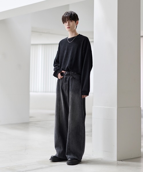 ジーンズ ヴィンテージ加工13ozセンターシームストレートデニムパンツ