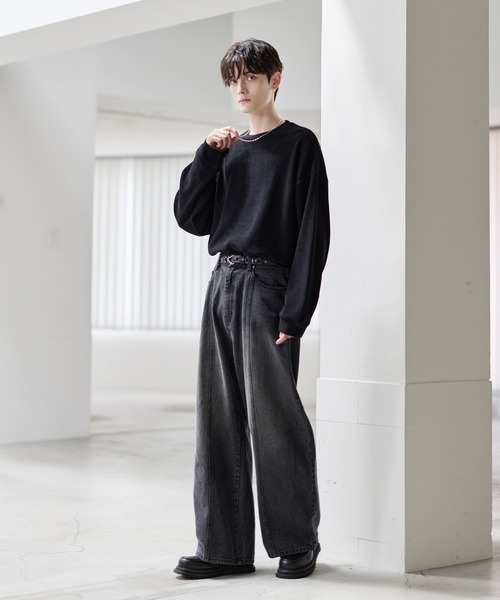 ジーンズ ヴィンテージ加工13ozセンターシームストレートデニムパンツ