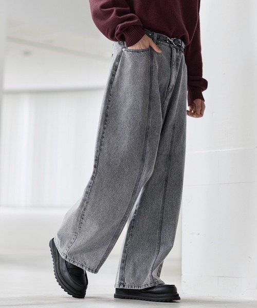 【美品】CLANE グレー ストレートデニム CLANE - スリムストレートデニムパンツ - J/W SLIM STRAIGHT DENIM