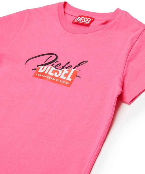 「DIESEL KIDS」 「KIDS」半袖Tシャツ 16Y ライトピンク キッズ_画像9