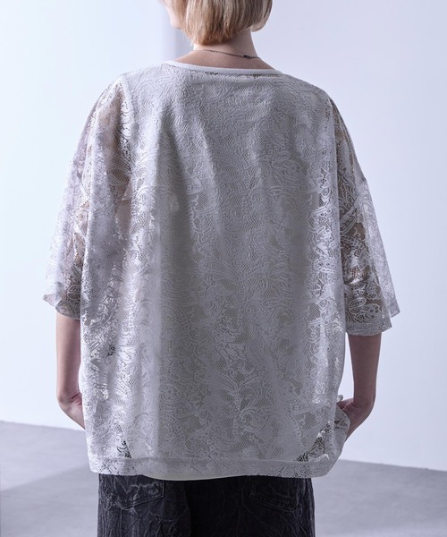 「Loose/ルース」 半袖Tシャツ M グレイッシュブルー メンズ_画像6