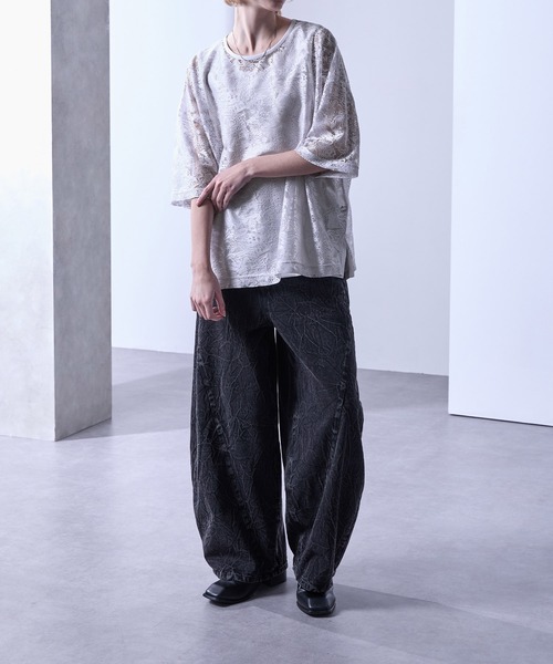 「Loose/ルース」 半袖Tシャツ M グレイッシュブルー メンズ_画像8