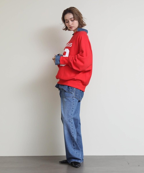 トレーナー スウェット フットボール裏毛スウェット レディース