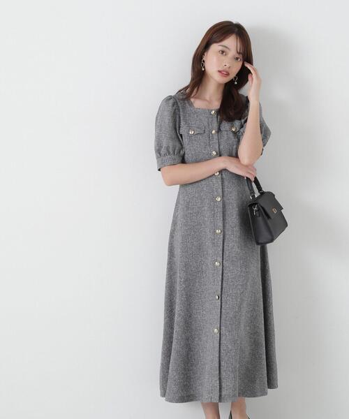 「PROPORTION BODY DRESSING」 半袖ワンピース MEDIUM ネイビー レディース_画像5