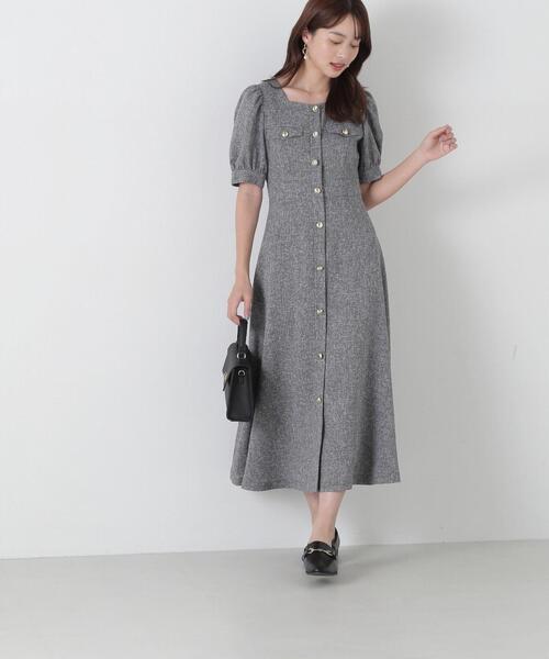 「PROPORTION BODY DRESSING」 半袖ワンピース MEDIUM ネイビー レディース_画像7