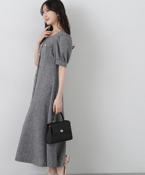 「PROPORTION BODY DRESSING」 半袖ワンピース MEDIUM ネイビー レディース_画像9