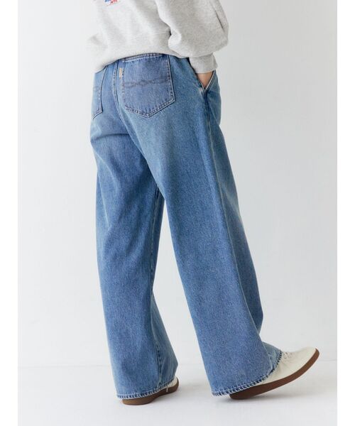 ジーンズ デニム デニムパンツ 「WEB限定」ボタンデザインハイウエストストレートデニム レディース