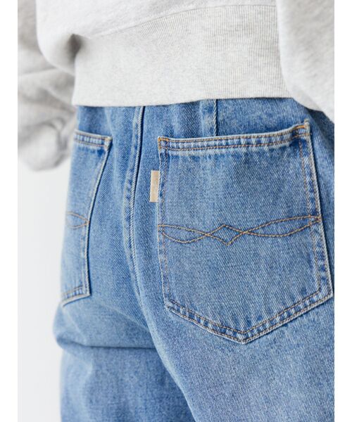 ジーンズ デニム デニムパンツ 「WEB限定」ボタンデザインハイウエストストレートデニム レディース