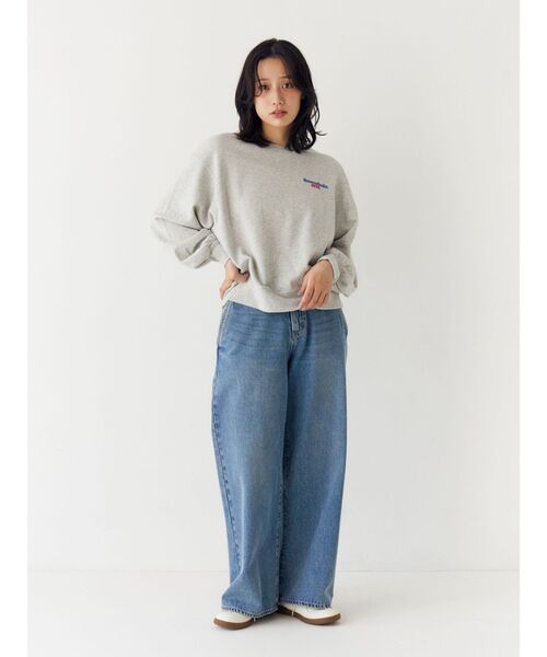 ジーンズ デニム デニムパンツ 「WEB限定」ボタンデザインハイウエストストレートデニム レディース