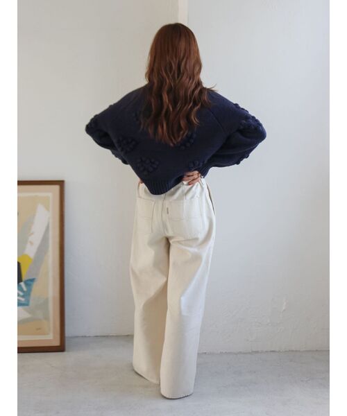 新品　Ungrid ウエストクロスデザインデニムパンツ ワイド ストレート24 Ungrid（アングリッド） ジーンズ デニム デニムパンツ 「WEB限定
