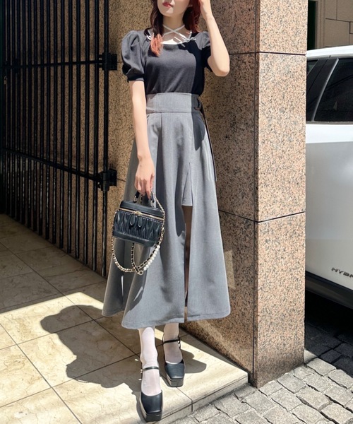 「abc une face」 半袖ニット FREE ブラック レディース_画像4