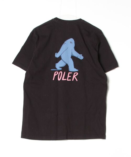 「POLeR」 ワンポイント半袖Tシャツ M ブラック メンズ_画像2