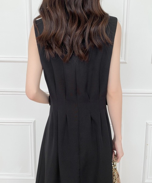 「ABITOKYO」 ノースリーブワンピース L ダークブラウン レディース_画像2