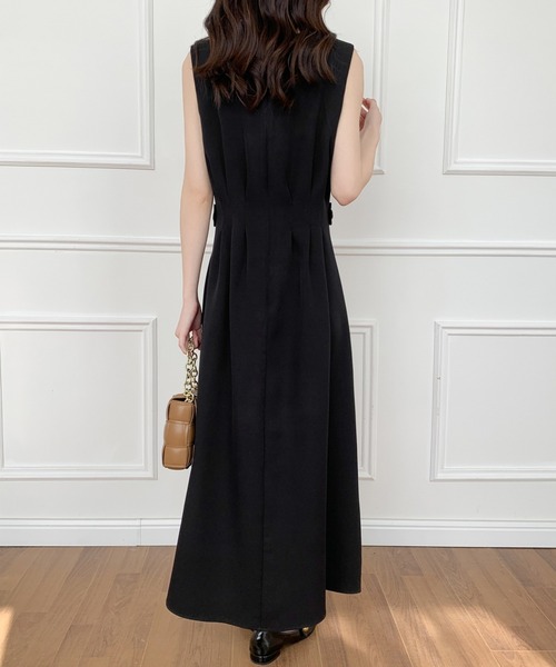 「ABITOKYO」 ノースリーブワンピース L ダークブラウン レディース_画像3