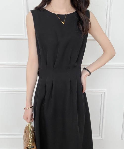 「ABITOKYO」 ノースリーブワンピース L ダークブラウン レディース_画像4