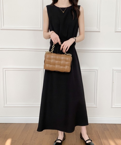 「ABITOKYO」 ノースリーブワンピース L ダークブラウン レディース_画像7