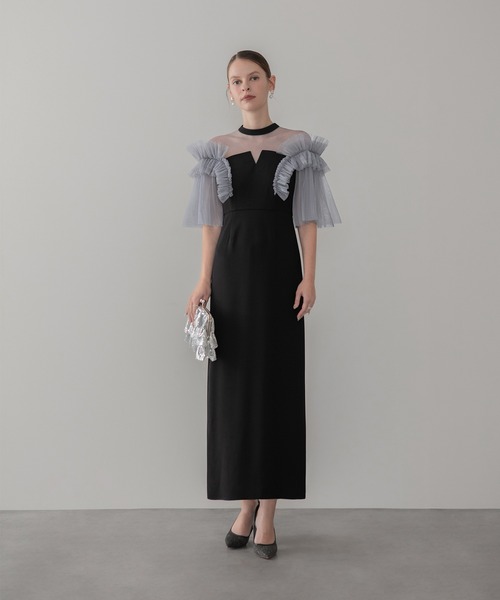 Leja（レジャ） ドレス 「LEJA」チュールフリルショルダーシアーI