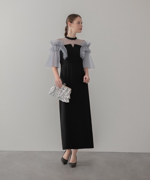 Leja（レジャ） ドレス 「LEJA」チュールフリルショルダーシアーI