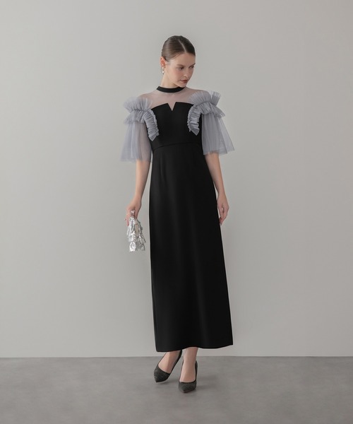 Leja（レジャ） ドレス 「LEJA」チュールフリルショルダーシアーI