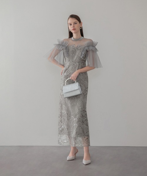 Leja（レジャ） ドレス 「LEJA」チュールフリルショルダーシアーI