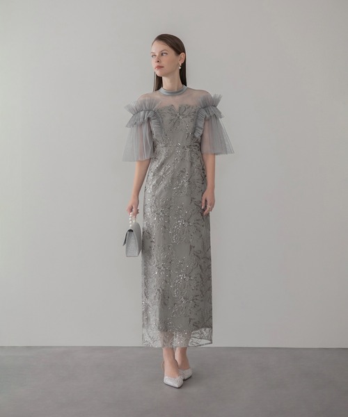 Leja（レジャ） ドレス 「LEJA」チュールフリルショルダーシアーI