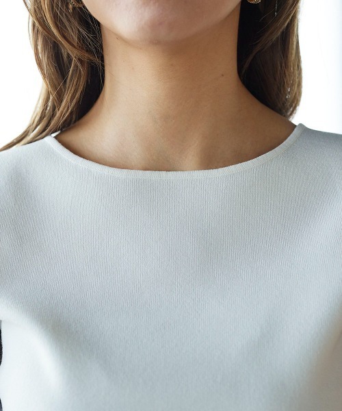 「QUEENS COURT」 半袖ニット M ホワイト レディース_画像2