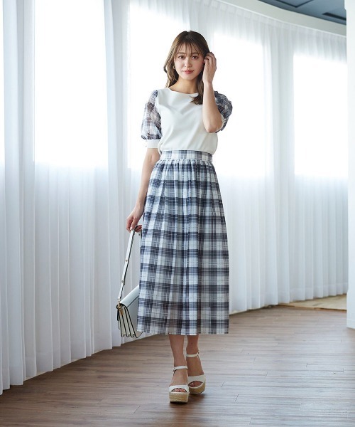 「QUEENS COURT」 半袖ニット M ホワイト レディース_画像5