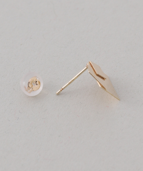 ピアス 3ピーススライドスクエアピス  K10（両耳） レディースの画像