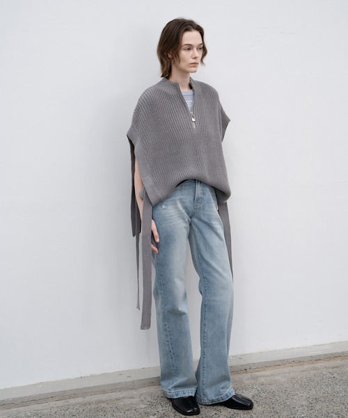 「EKCOOKIES」 半袖ニット M ホワイト レディース_画像7