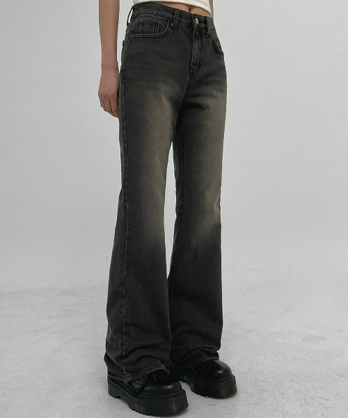 BLACKUP（ブラックアップ） ブーツカットデニムパンツ MEDIUM ブラック