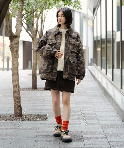 niko and…（ニコアンド） ブルゾン アウター 中綿ミリタリーポケ