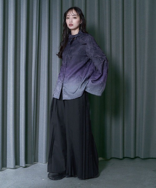 HARE（ハレ） ブラウス シャツ グラデーションジャガードボウタイ