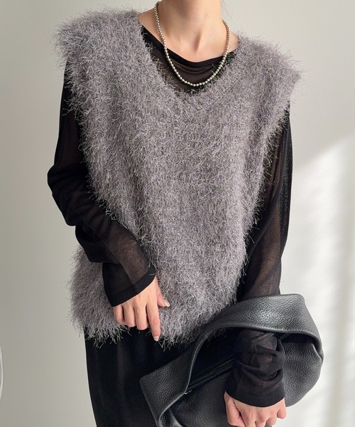 meilmada ニットベスト FREE グレー レディース : ZOZOTOWN Yahoo!店