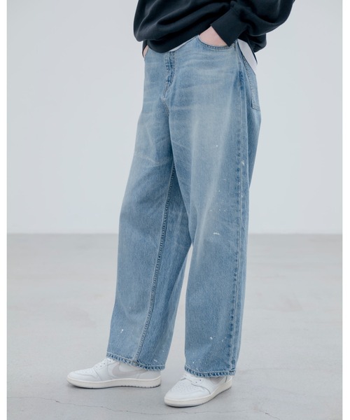 ワイドパンツ ジーンズ DAMAGED BOLD-FIT JEANS メンズ レディースの画像