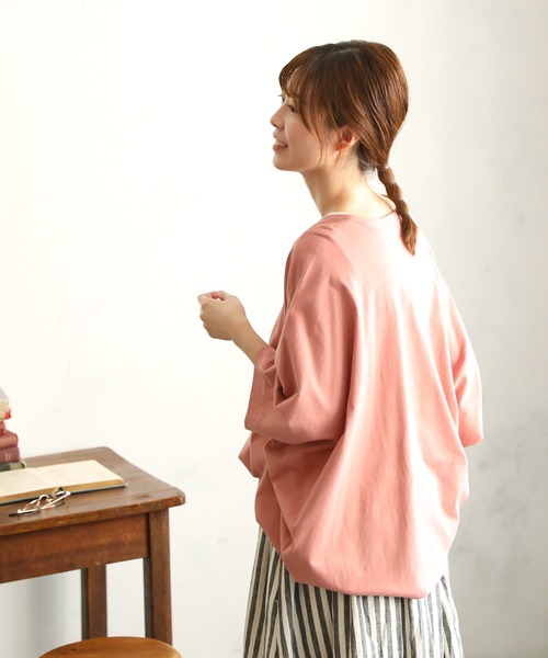 「soulberry」 半袖カットソー 4L コーラルピンク レディース_画像5