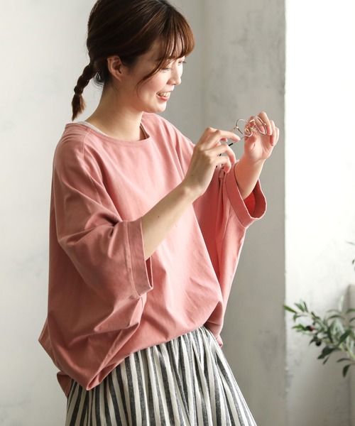 「soulberry」 半袖カットソー 4L コーラルピンク レディース_画像8