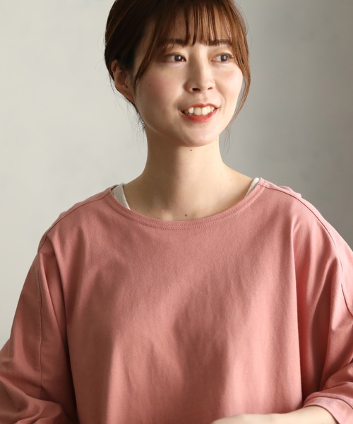 「soulberry」 半袖カットソー 4L コーラルピンク レディース_画像9