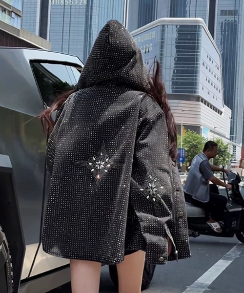 ViViDAY デニムジャケット gジャン ラインストーンキラキラデニム