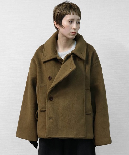 THE CELL. ピーコート pコート フェイクウールダブルコート FAKE WOOL