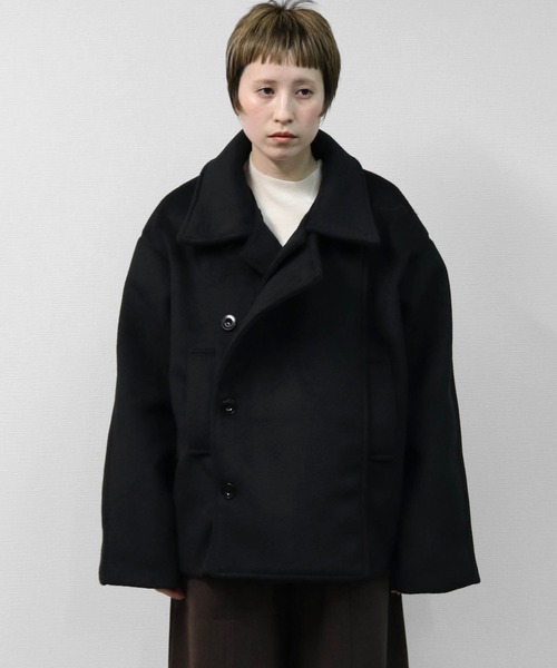 THE CELL. ピーコート pコート フェイクウールダブルコート FAKE WOOL