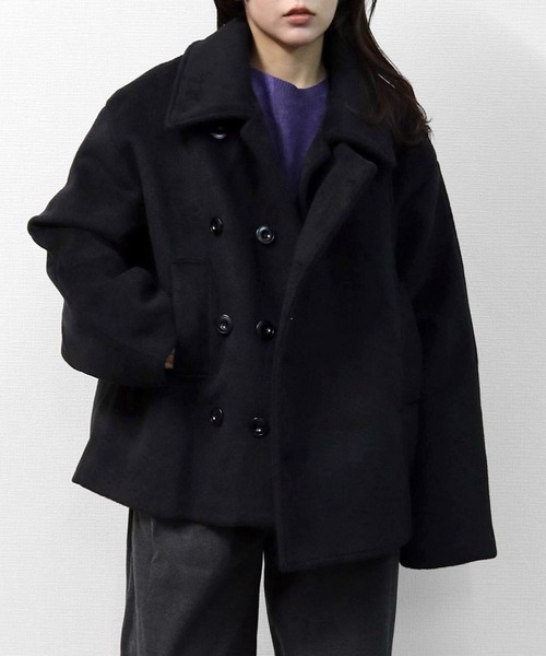 THE CELL. ピーコート pコート フェイクウールダブルコート FAKE WOOL