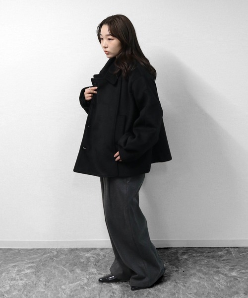 THE CELL. ピーコート pコート フェイクウールダブルコート FAKE WOOL