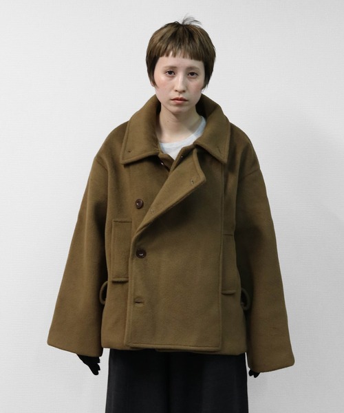 THE CELL. ピーコート pコート フェイクウールダブルコート FAKE WOOL