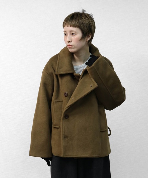 ピーコート。新品。 THE CELL. ピーコート pコート フェイクウールダブルコート FAKE WOOL