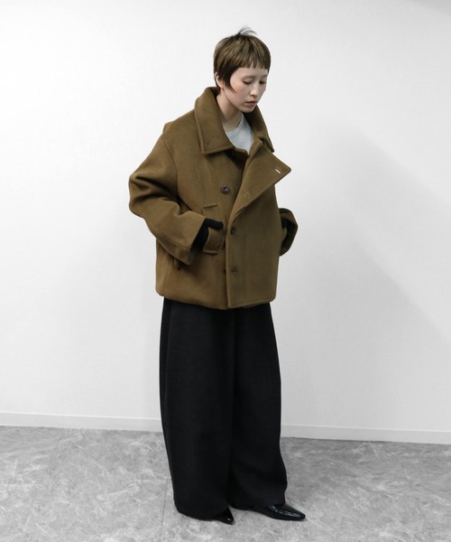 KAPITAL 黒 ダブルブレストピーコート　kountry キャピタル JUNRED（ジュンレッド） pコート ピーコート ダブルブレストウール